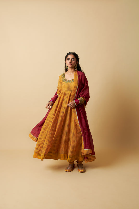 Madhubala Embroidered Kurta Set- Set of 3