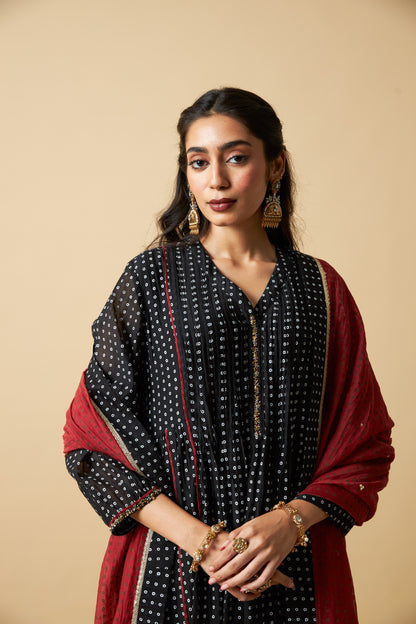 Kaali Phuljhadi Embroidered Dupatta