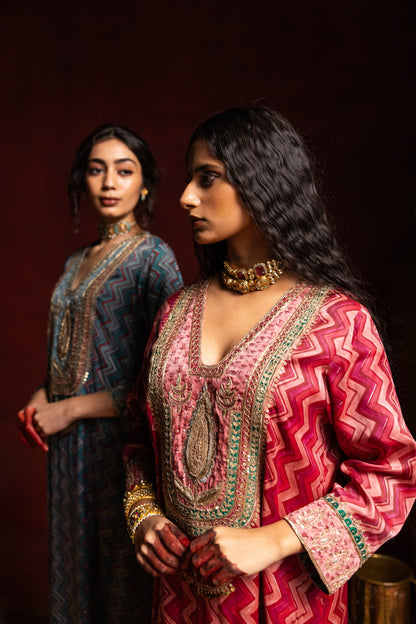 Rajsi Roop Embroidered Kaftan- Pink