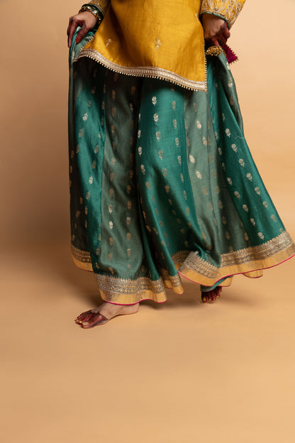 Hemangi embroidered kurta set- Mustard