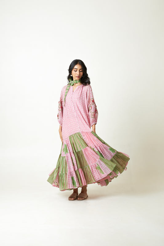 Daylily Block Printed Dress