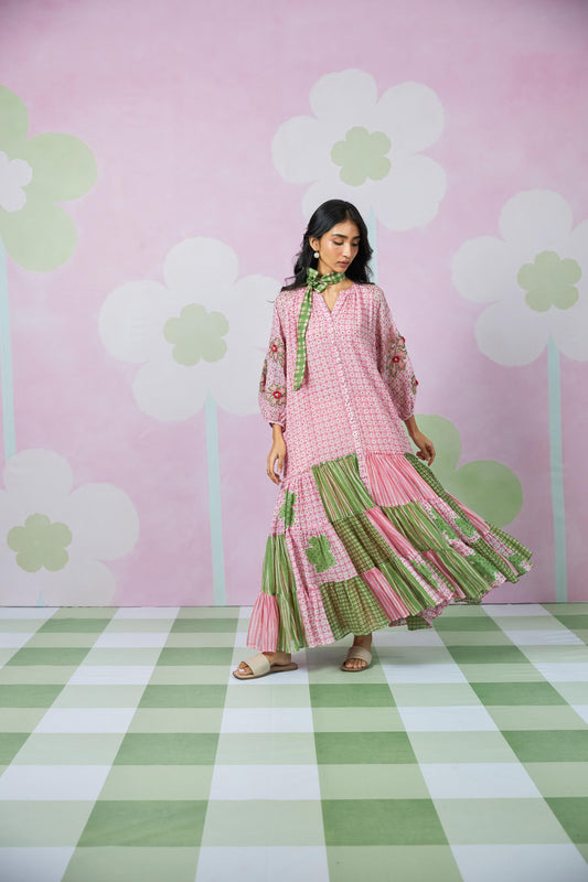 Daylily Block Printed Dress