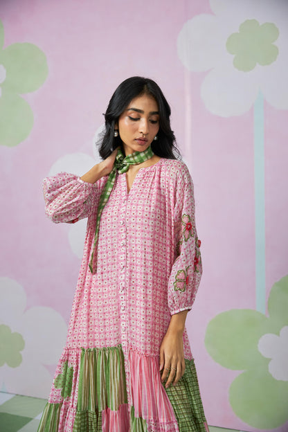 Daylily Block Printed Dress