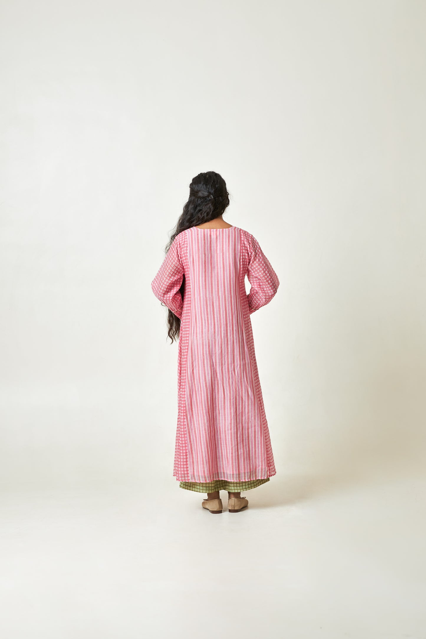 Cherry Blossom Block printed  kurta set- Set of 3