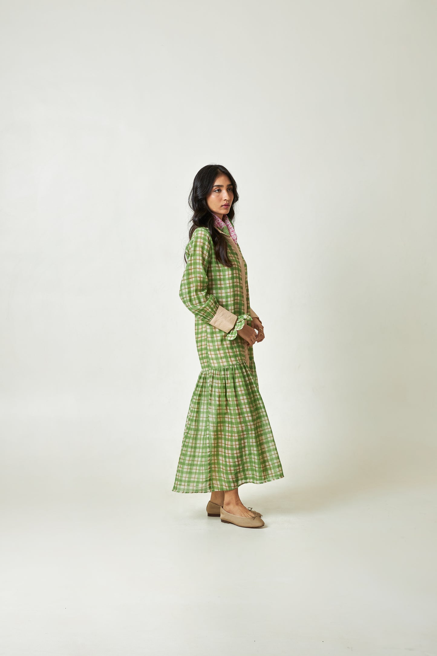 Summer Leaf Block Printed Dress