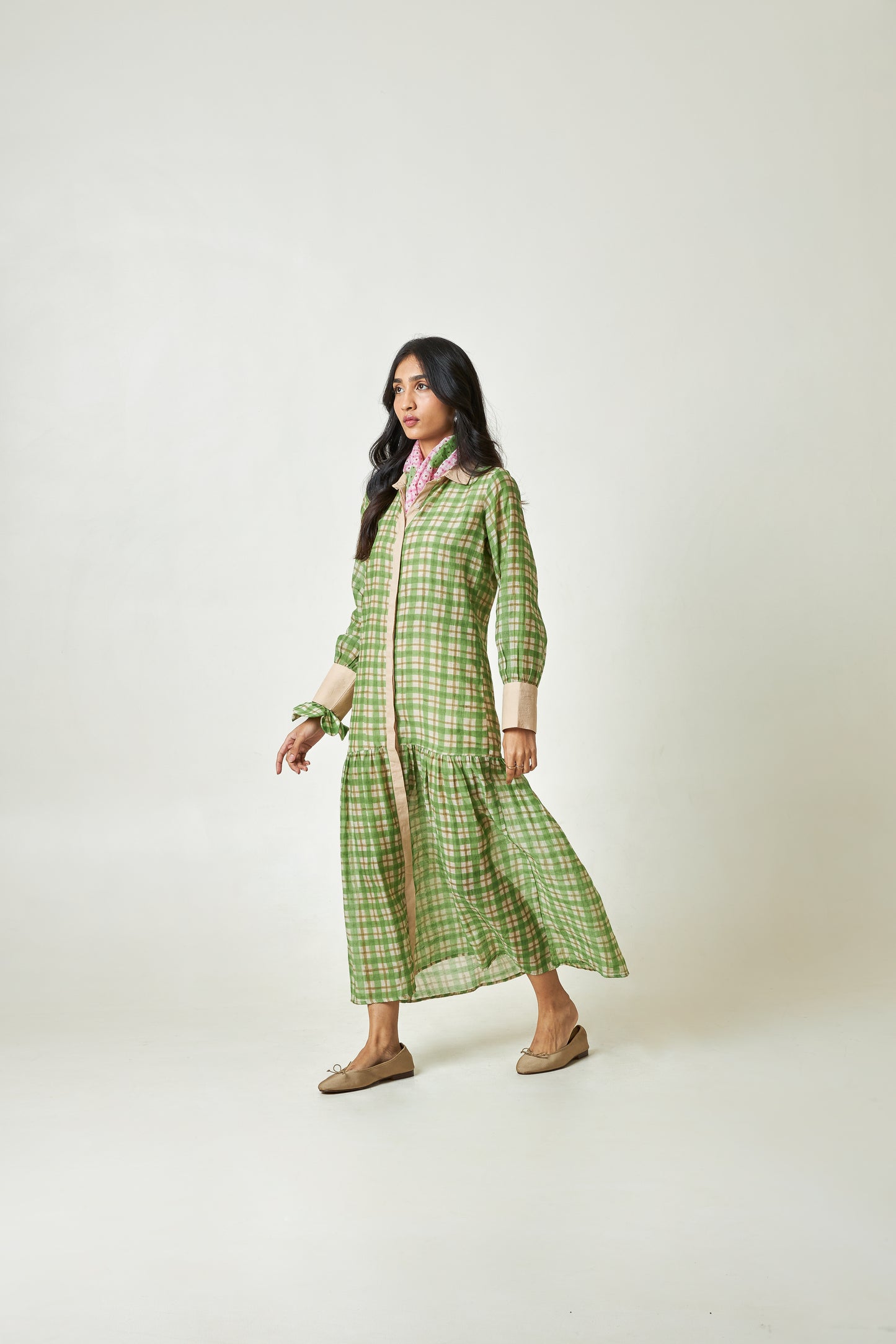 Summer Leaf Block Printed Dress