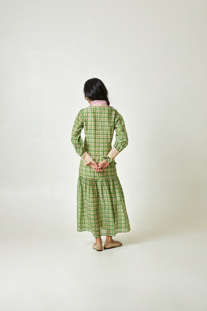 Summer Leaf Block Printed Dress