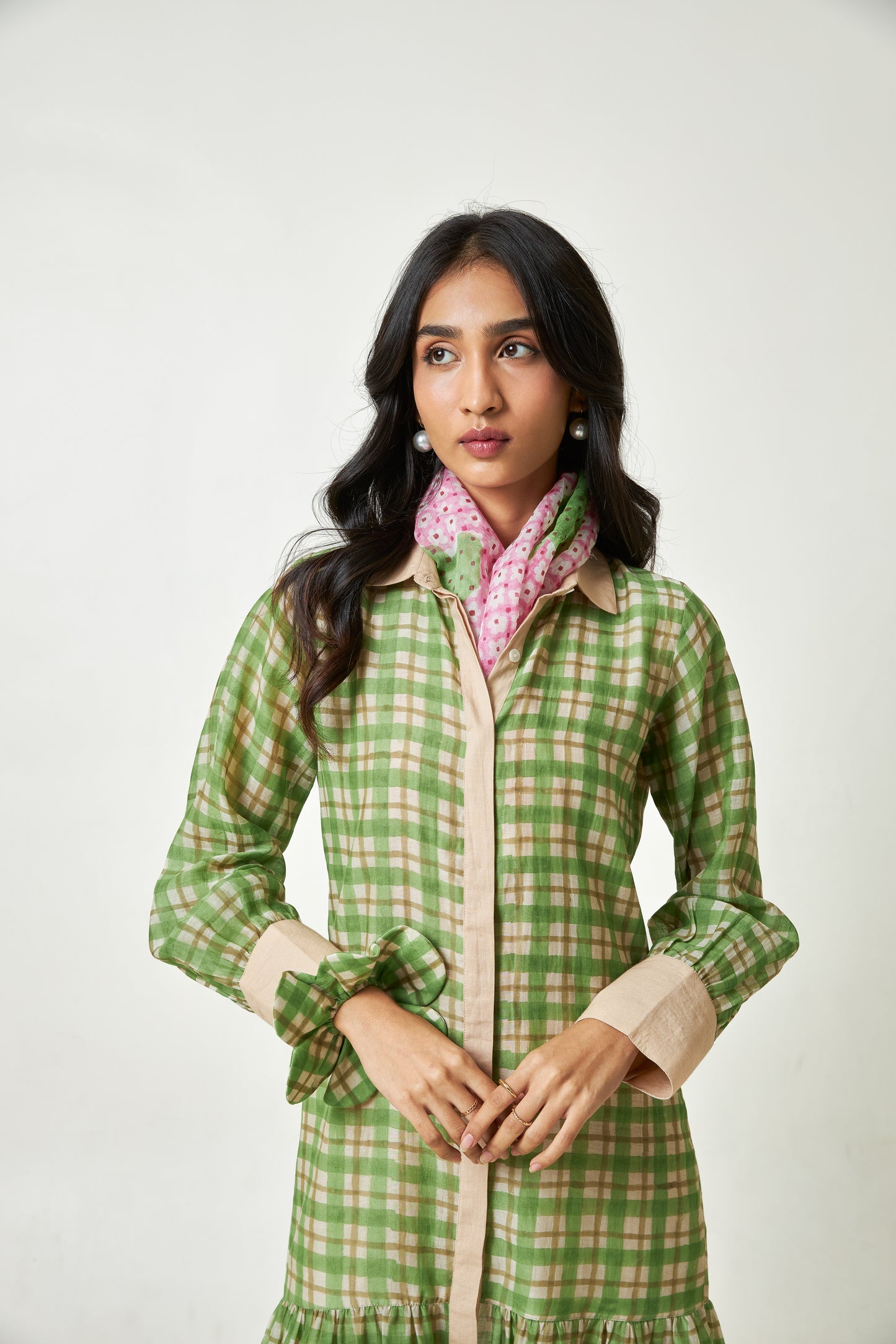 Summer Leaf Block Printed Dress