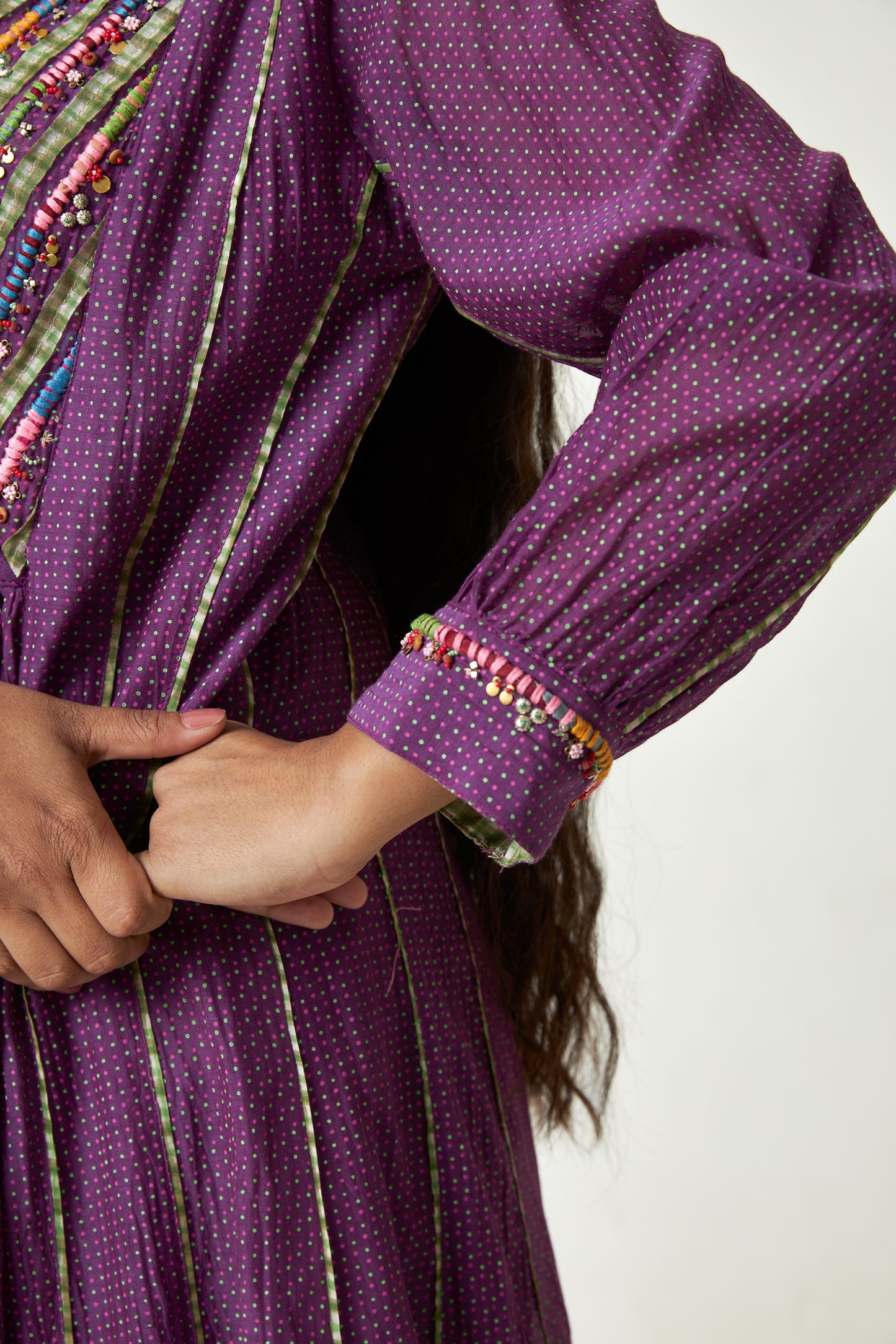 Grape Sun Embroidered kurta set- Set of 3