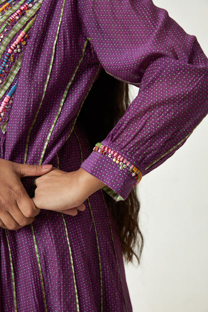 Grape Sun Embroidered kurta set- Set of 3