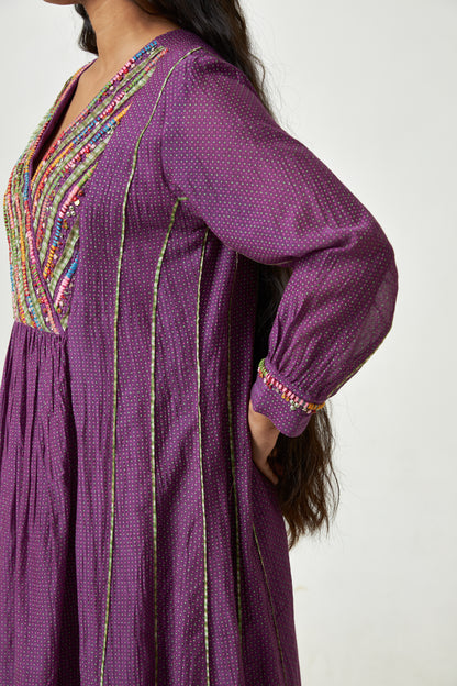 Grape Sun Embroidered kurta set- Set of 3