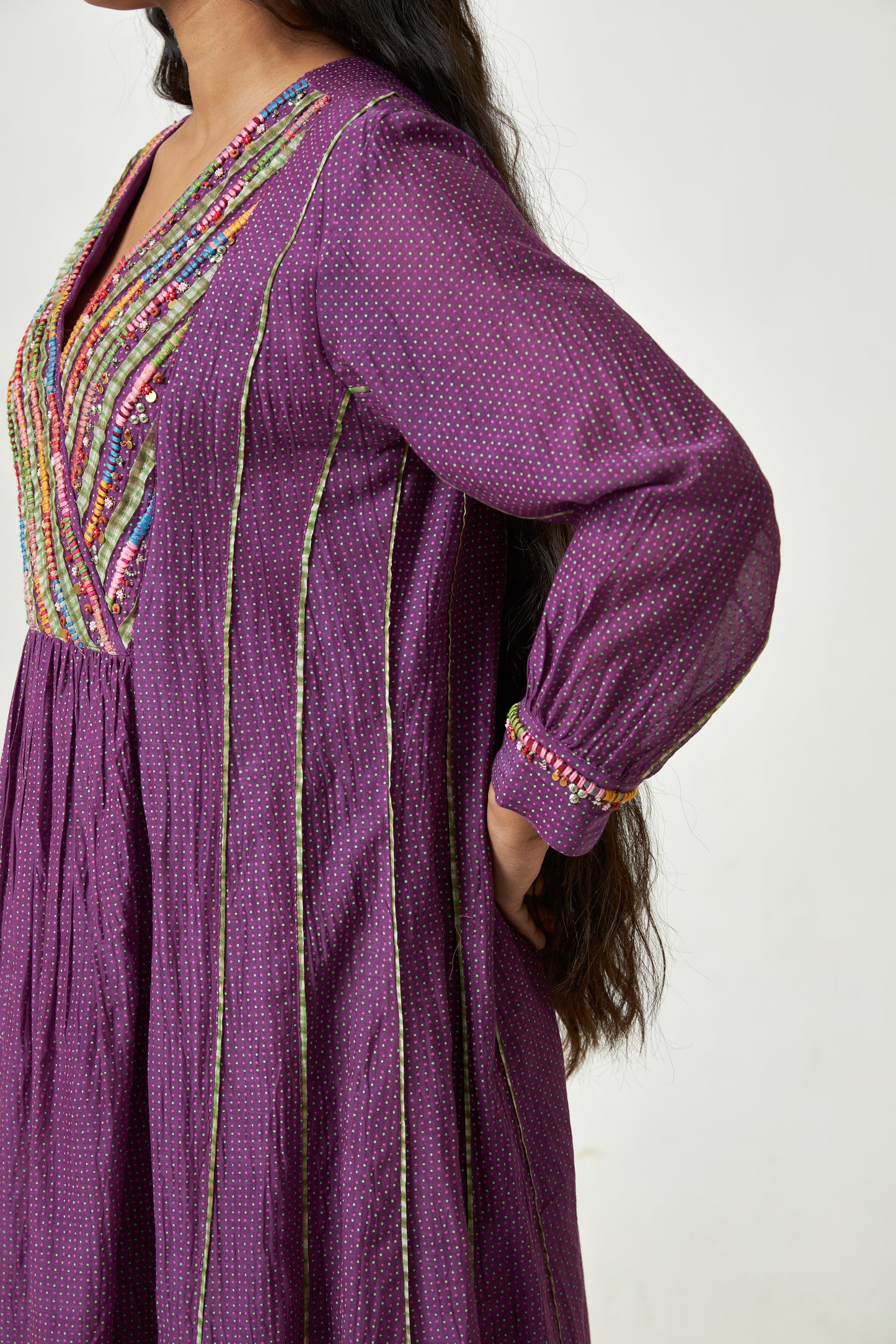 Grape Sun Embroidered kurta