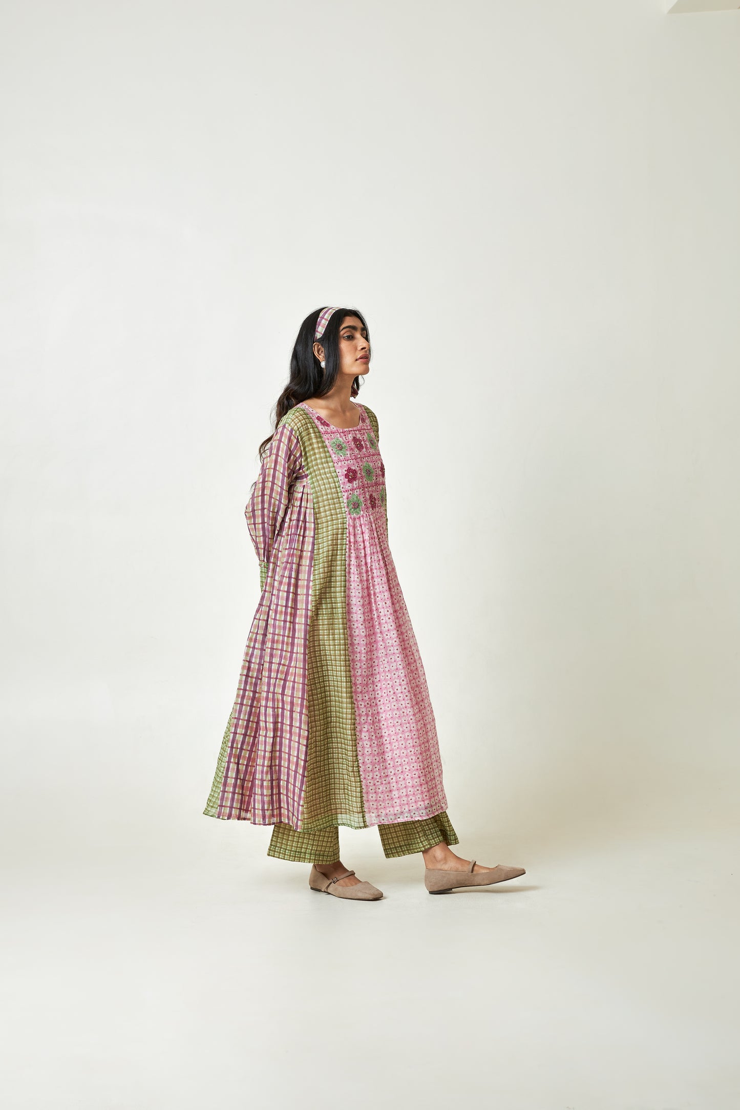 Coral Haze Block printed  kurta
