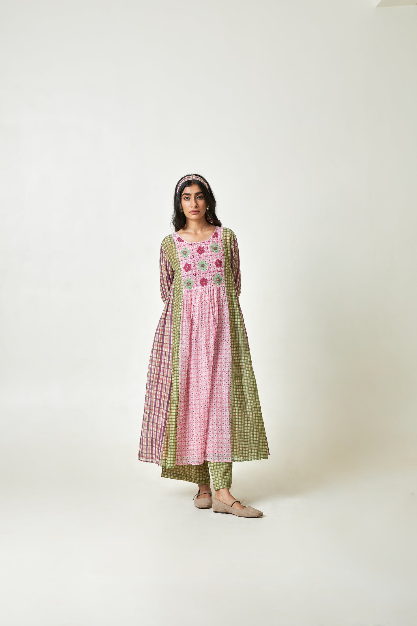 Coral Haze Block printed  kurta