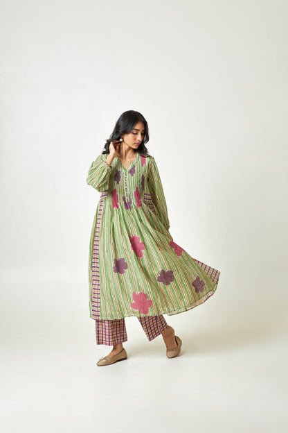 Palmshade Block printed  kurta set- Set of 3