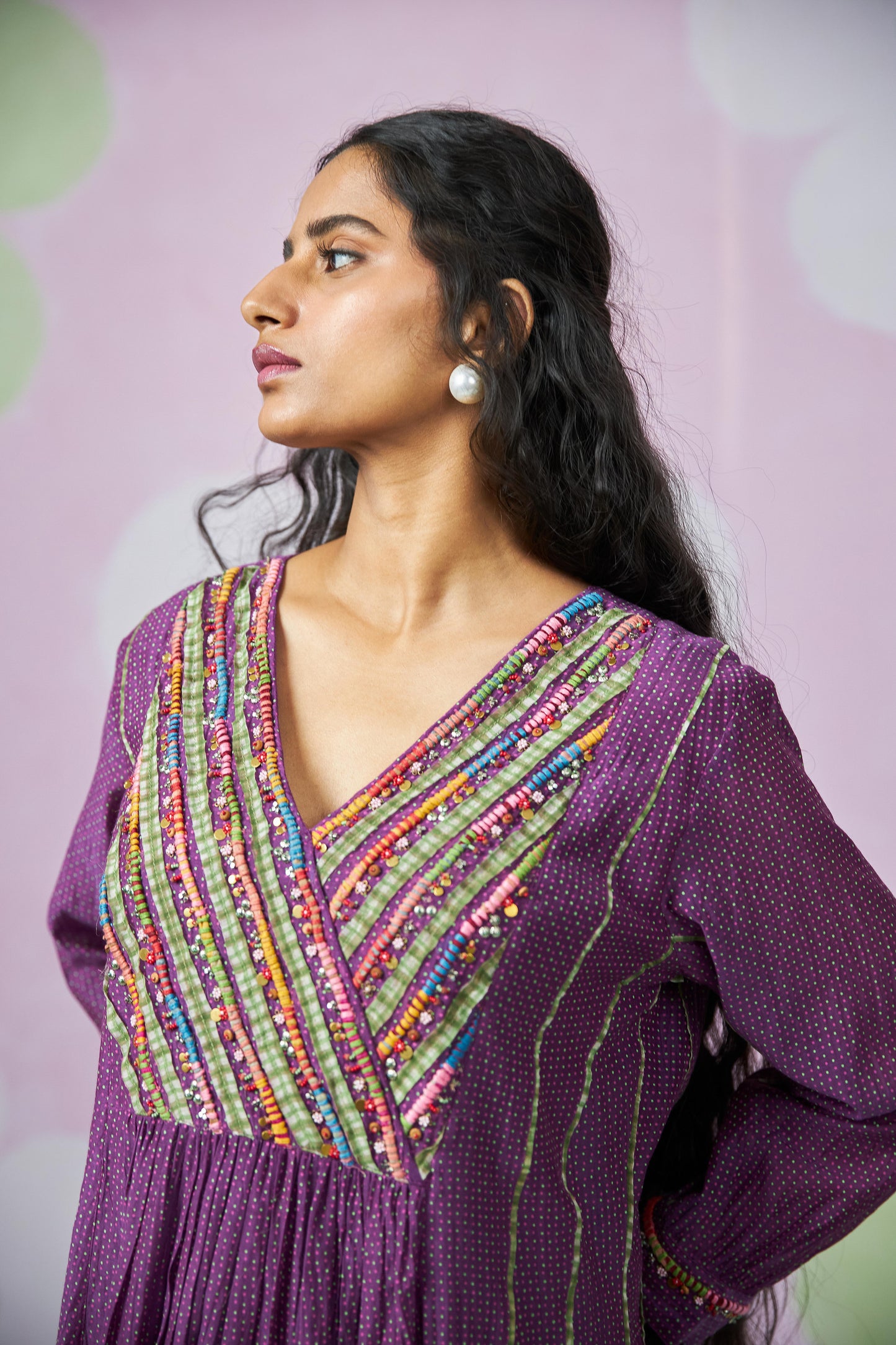 Grape Sun Embroidered kurta set- Set of 3