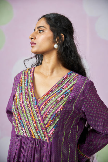 Grape Sun Embroidered kurta set- Set of 3