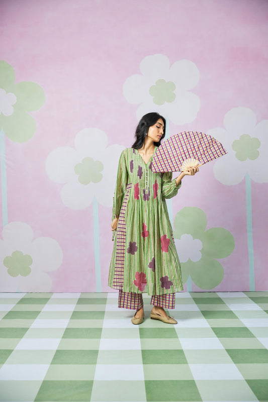 Palmshade Block printed  kurta set- Set of 3