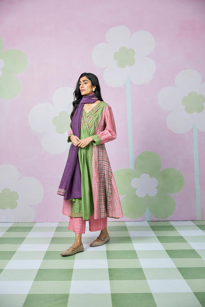 Roseglow Embroidered kurta set- Set of 3
