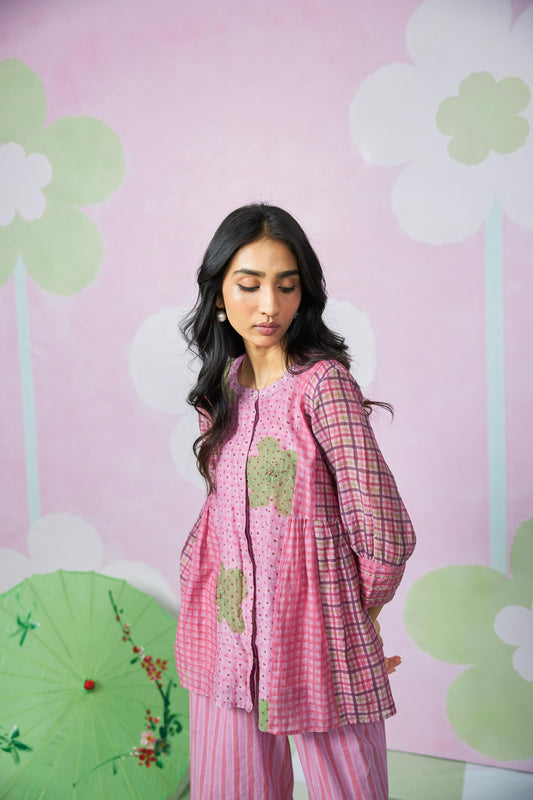 Holiday Mood embroidered co-ord Set- Set of 2