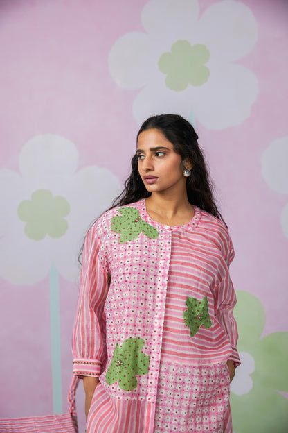 Camellia Block Printed Co-ord Set- Set of 2