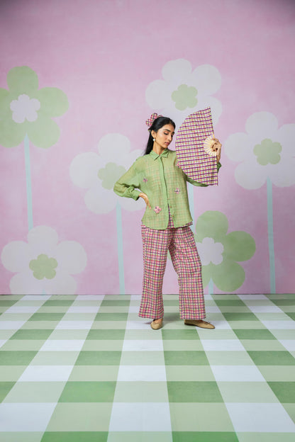 Pistachio Embroidered Shirt