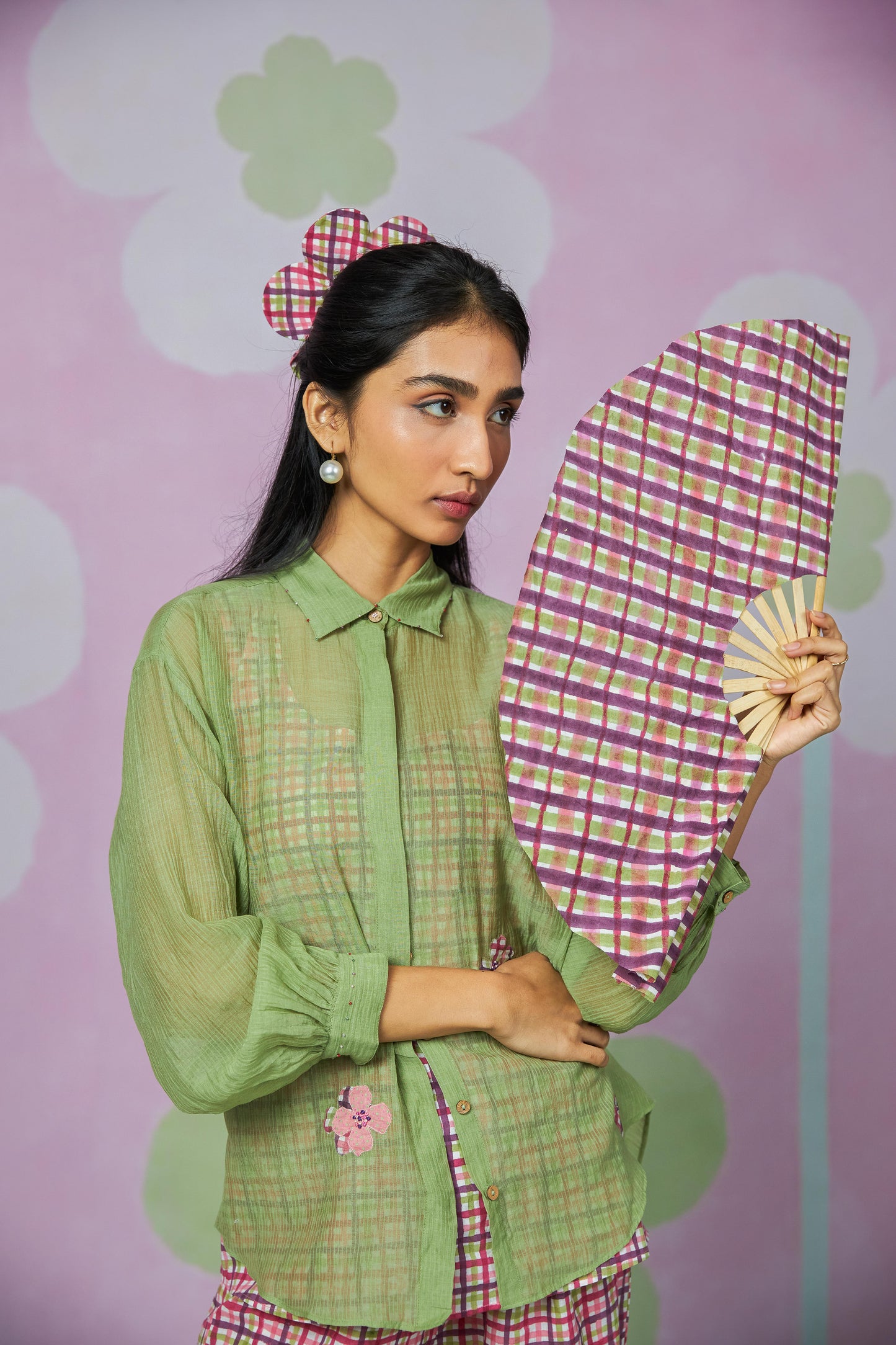 Pistachio Embroidered Shirt
