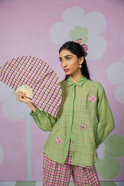 Pistachio Embroidered Shirt