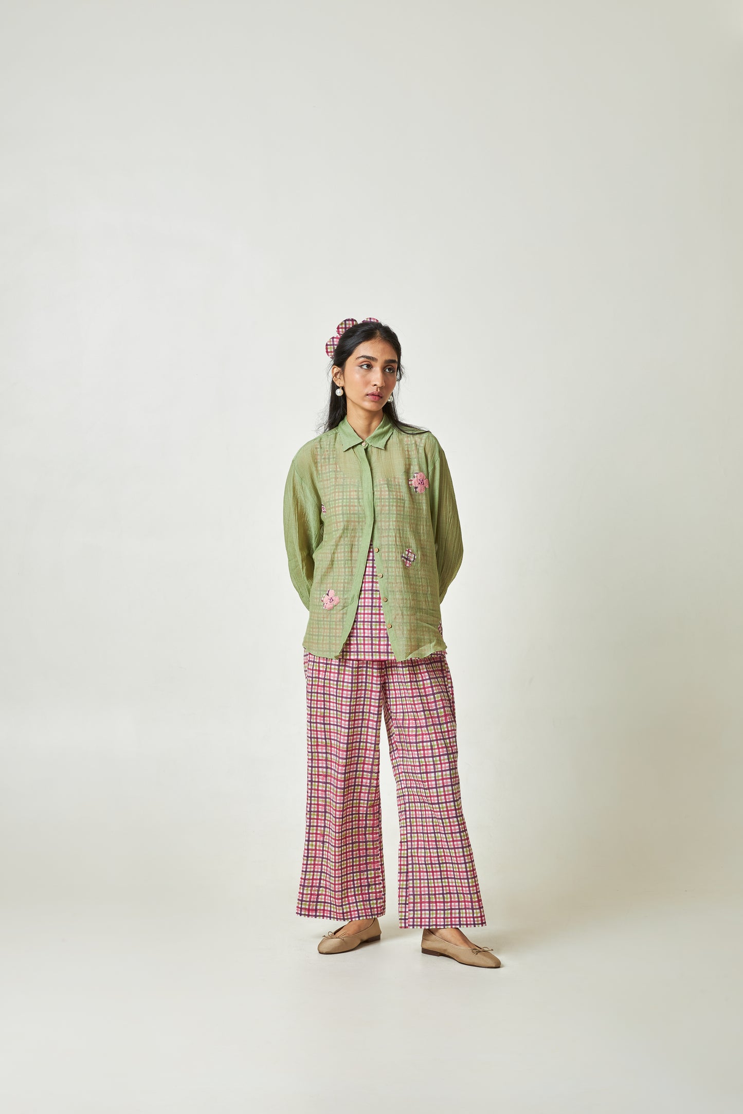 Pistachio Embroidered Shirt