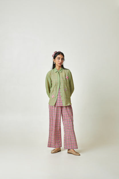 Pistachio Embroidered Shirt