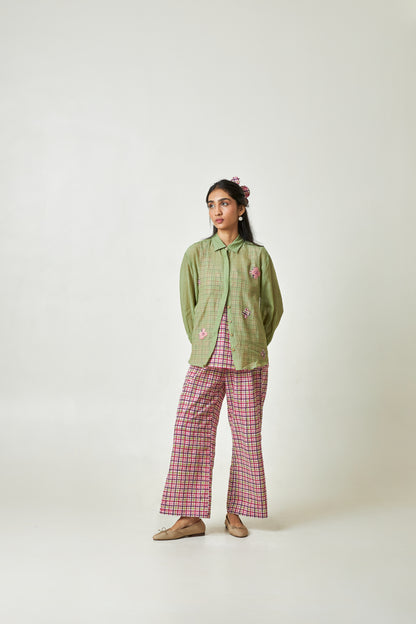 Pistachio Embroidered Shirt