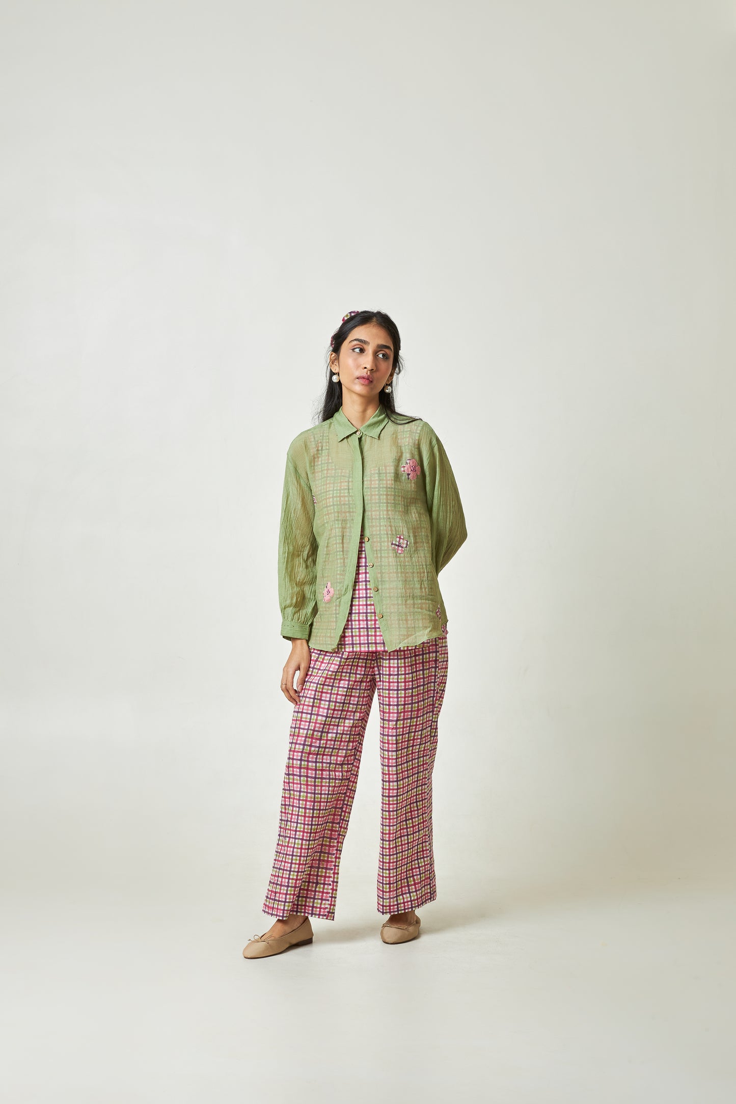 Pistachio Embroidered Shirt