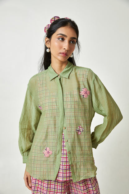 Pistachio Embroidered Shirt