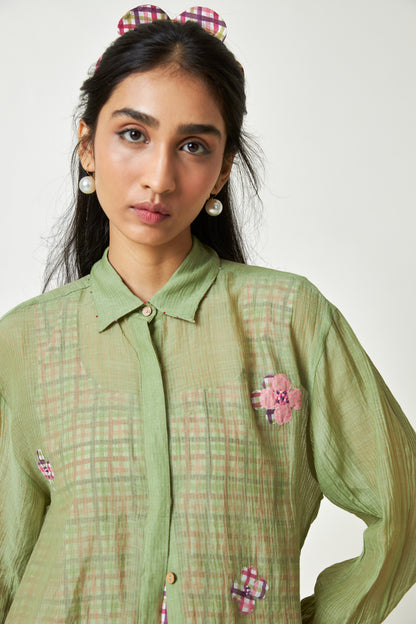 Pistachio Embroidered Shirt