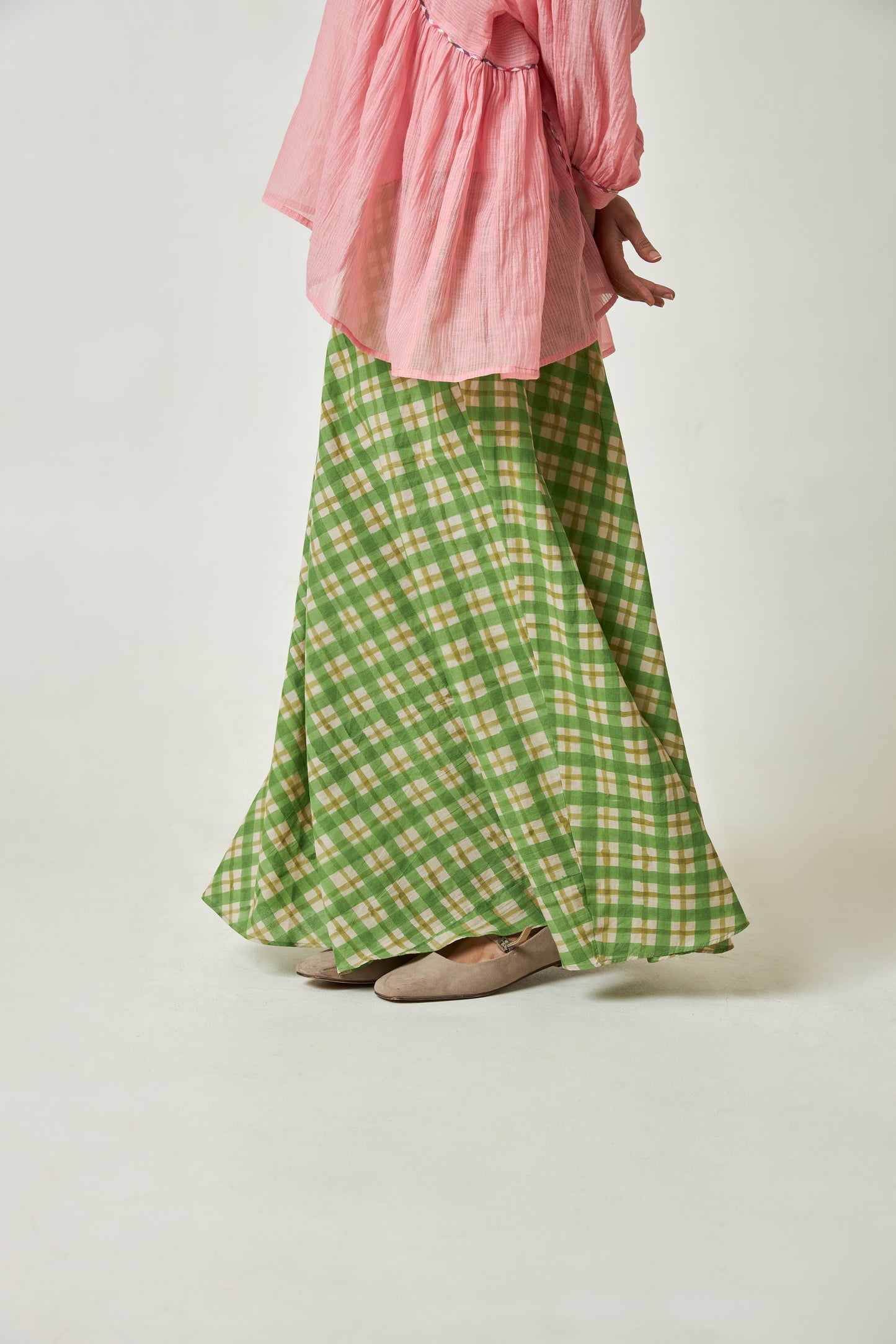 Mint Breeze Block Printed Skirt