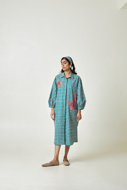 Shoreline Block Printed Dress
