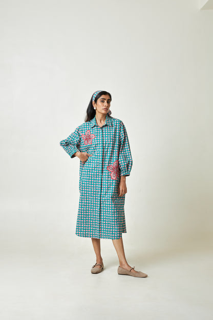 Shoreline Block Printed Dress