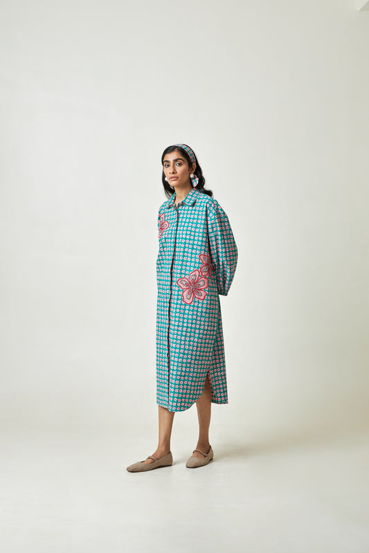 Shoreline Block Printed Dress