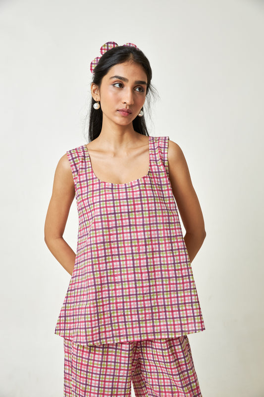 Island Heat Block printed Top