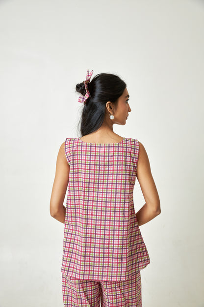 Island Heat Block printed Top