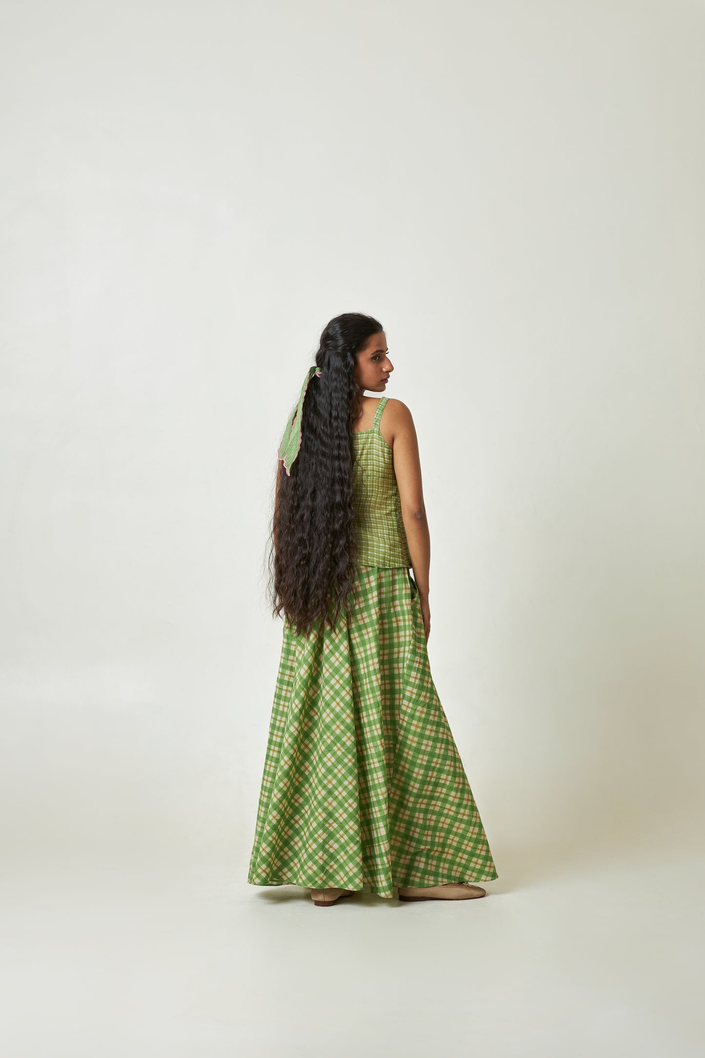 Mint Breeze Block Printed Skirt
