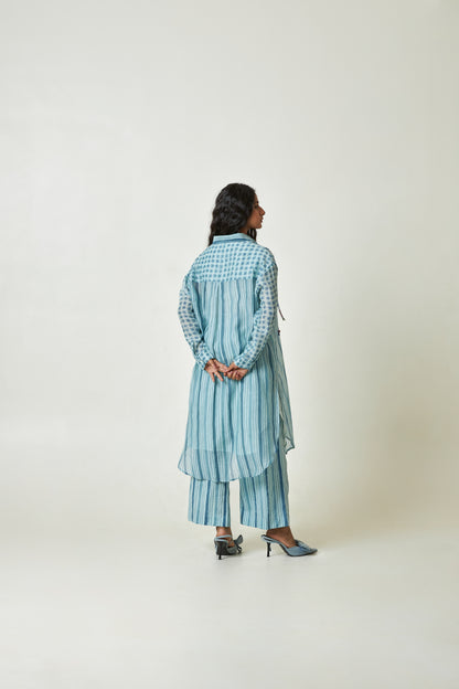 Ocean Bloom Block Printed Pants