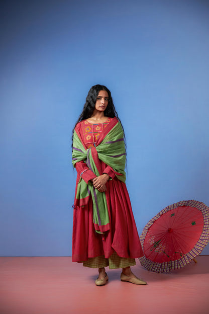 Scarlet Bloom Embroidered kurta