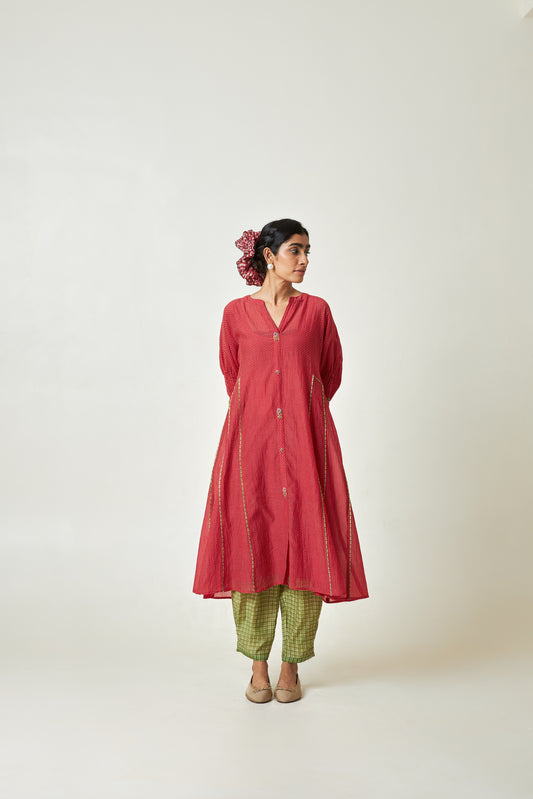 Cherry Haze embroidered co-ord Set- Set of 2