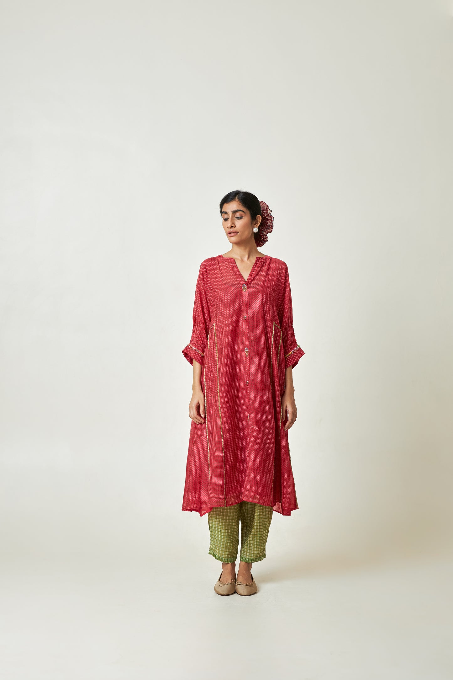 Cherry Haze embroidered co-ord Set- Set of 2