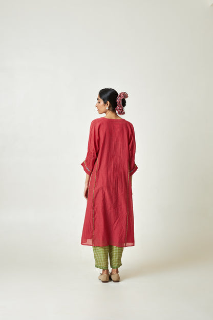 Cherry Haze embroidered co-ord Set- Set of 2