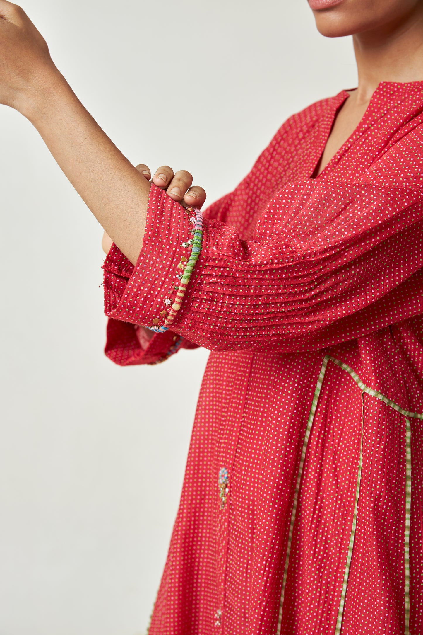 Cherry Haze embroidered co-ord Set- Set of 2