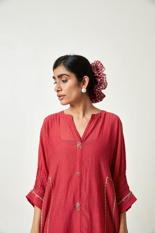 Cherry Haze embroidered Tunic