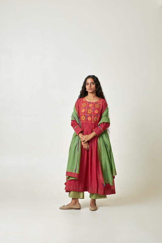 Scarlet Bloom Dupatta