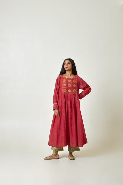 Scarlet Bloom Embroidered kurta